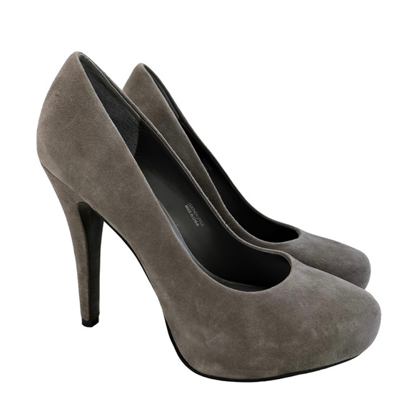 ASH Eloise Grey Suede Stiletto Platform High Heels Size 38/ US 7.5-8 - Picture 2 of 16